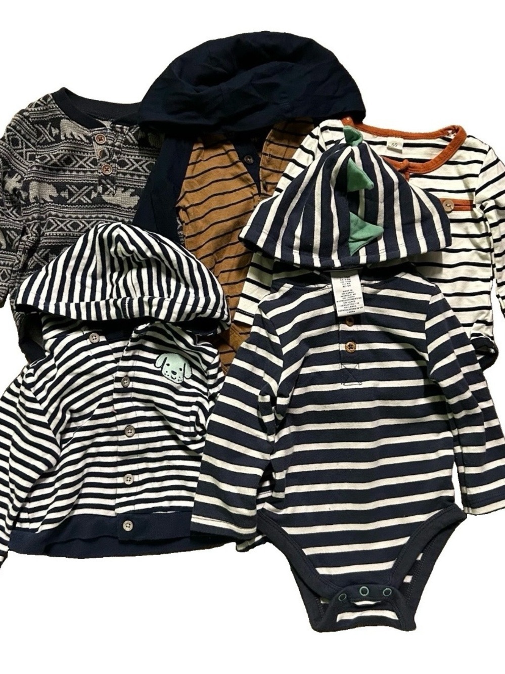 Neutral Baby Winter Long Sleeve Bodysuits Stripes Size 3-6 Months